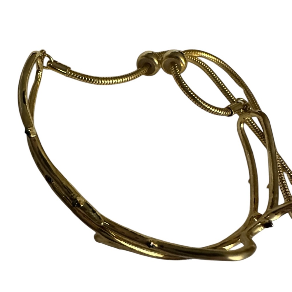 NWOT nOir Jewelry Beloved Adjustable bracelet in Gold with hematite small stones - Picture 8 of 9